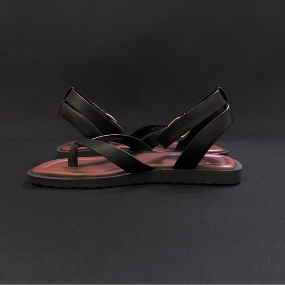 VINCE Samuela Genuine Leather Lug Sol Sandal w/ Ankle Strap 9 Black Brown - Picture 3 of 8